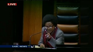 Speaker of Parliament's National Assembly Baleka Mbete.
