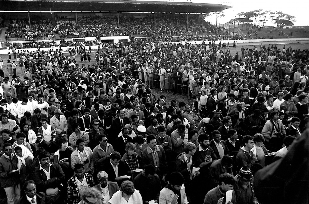 The Goodwood Stadium eucharist for the enthronement of Archbishop Desmond Tutu in September 1986.